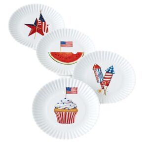 American Holiday Melamine Plates Set of 4